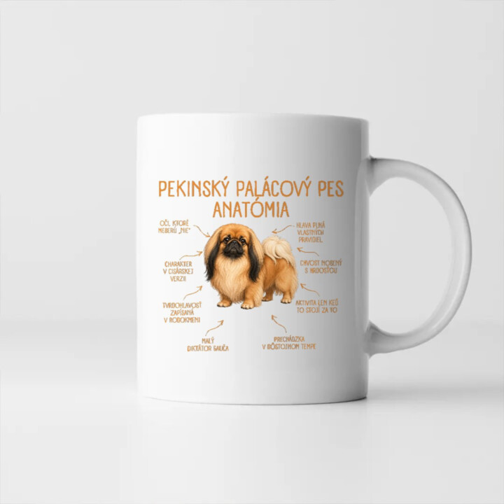 Anatómia pekinského palácového psa - keramický hrnček s potlačou