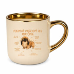 Anatómia pekinského palácového psa - elegantný hrnček na darček