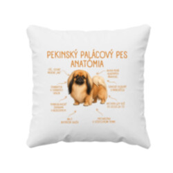 Anatómia pekinského palácového psa - vankúš s potlačou