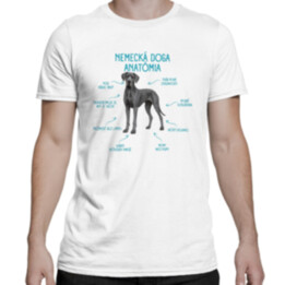 Anatómia nemeckej dogy - pánske tričko s potlačou