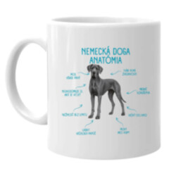Anatómia nemeckej dogy - keramický hrnček s potlačou
