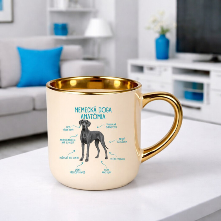 Anatómia nemeckej dogy - elegantný hrnček na darček