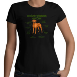 Anatómia rodézskeho ridgebacka - dámske tričko s potlačou