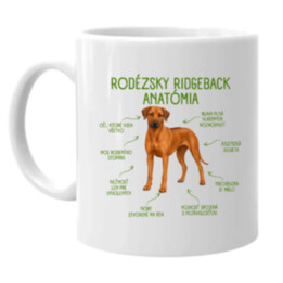 Anatómia rodézskeho ridgebacka - keramický hrnček s potlačou