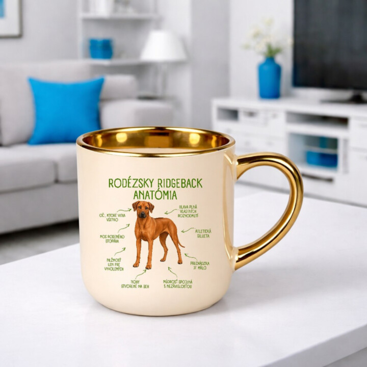 Anatómia rodézskeho ridgebacka - elegantný hrnček na darček