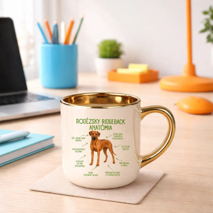 Anatómia rodézskeho ridgebacka - elegantný hrnček na darček