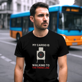 My cardio is walking to the firing line - pánske tričko pre strelca