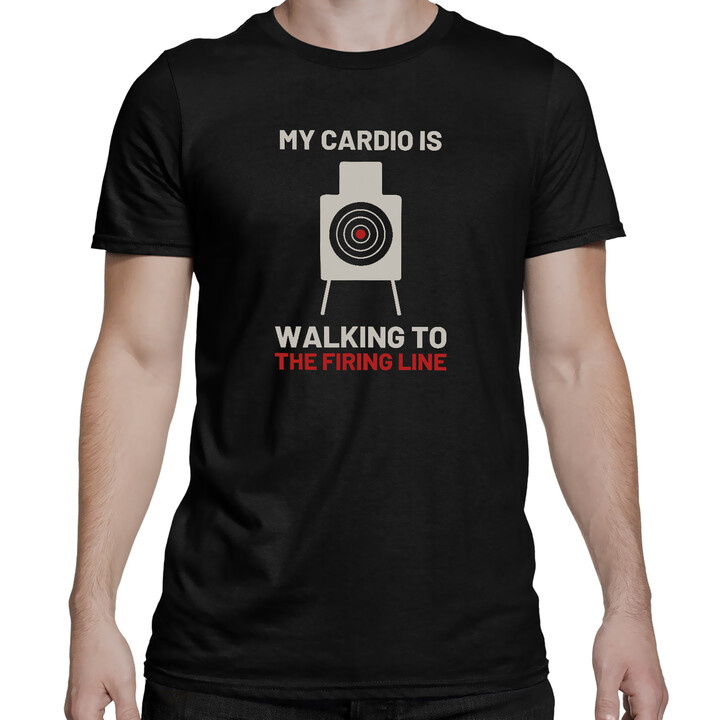 My cardio is walking to the firing line - pánske tričko pre strelca
