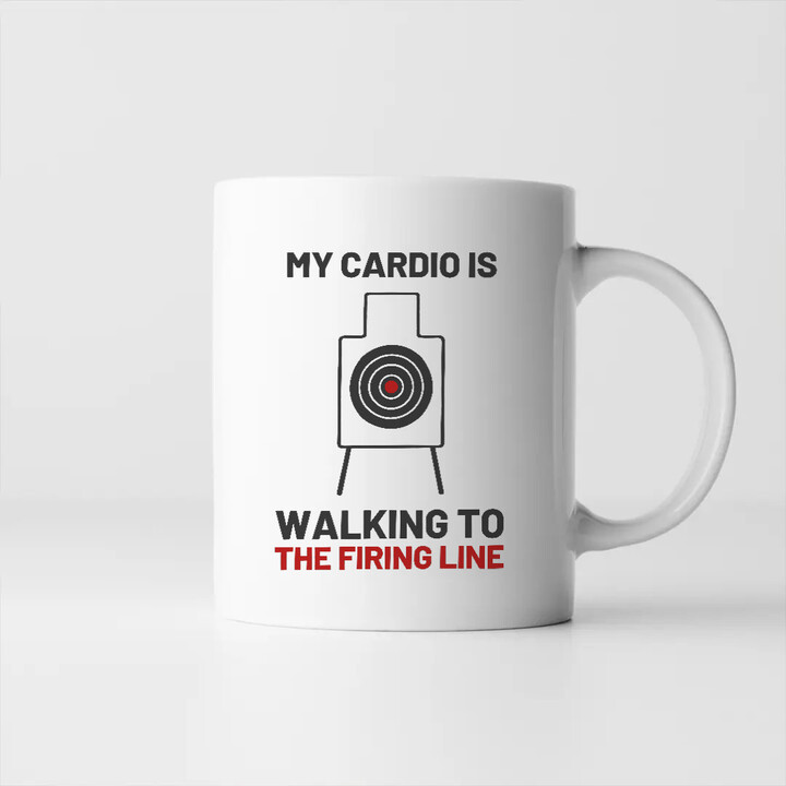 My cardio is walking to the firing line - keramický hrnček pre strelca