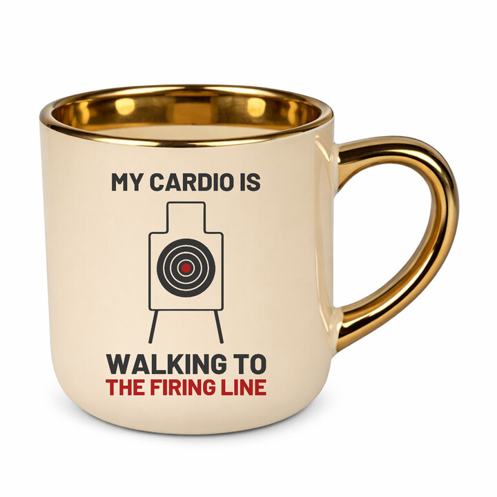 My cardio is walking to the firing line - elegantný hrnček pre strelca