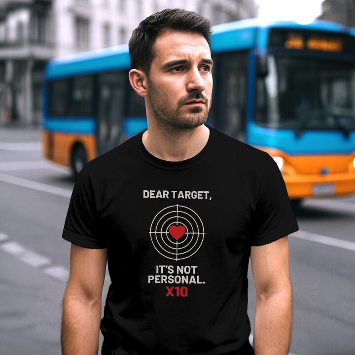 Dear target, it's not personal - pánske tričko pre strelca