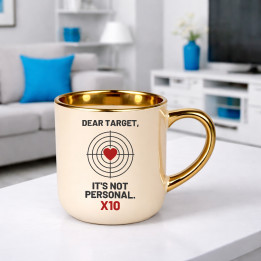 Dear target, it's not personal - elegantný hrnček pre strelca