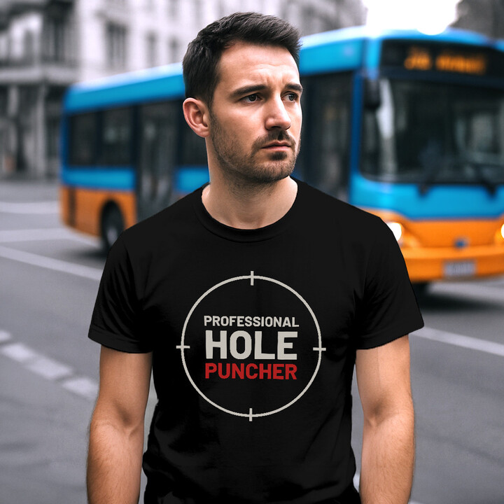 Professional hole puncher - pánske tričko pre strelca