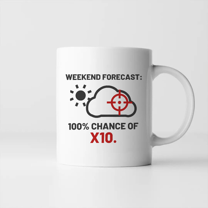 Weekend forecast: 100% chance of X10 - keramický hrnček pre strelca