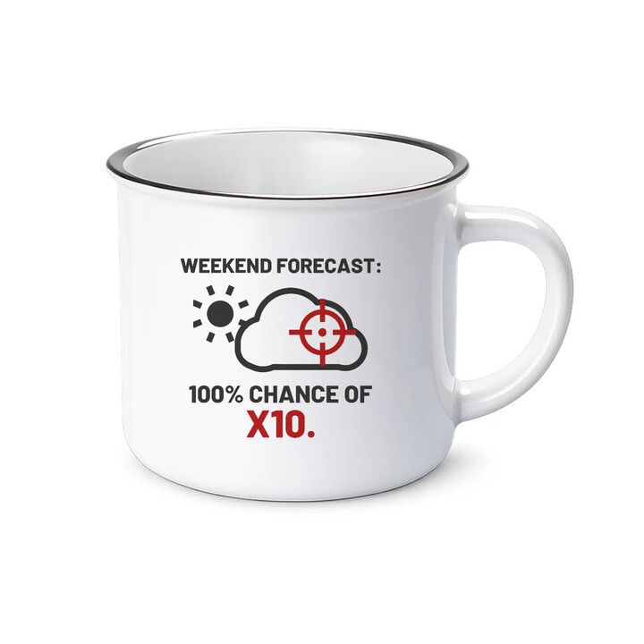 Weekend forecast: 100% chance of X10 - smaltovaný hrnček pre strelca