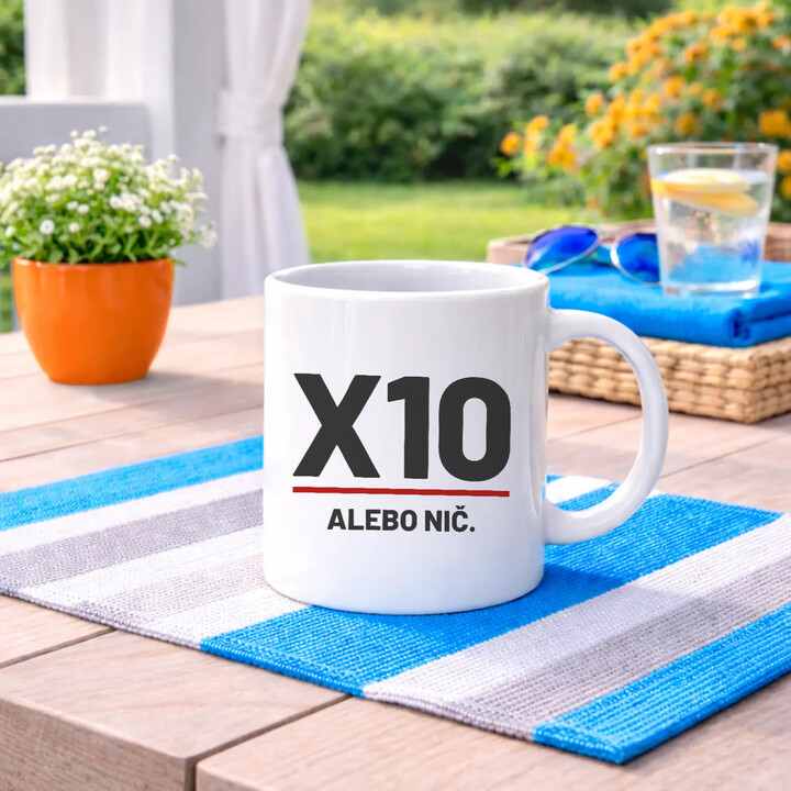 X10 alebo nič - keramický hrnček pre strelca