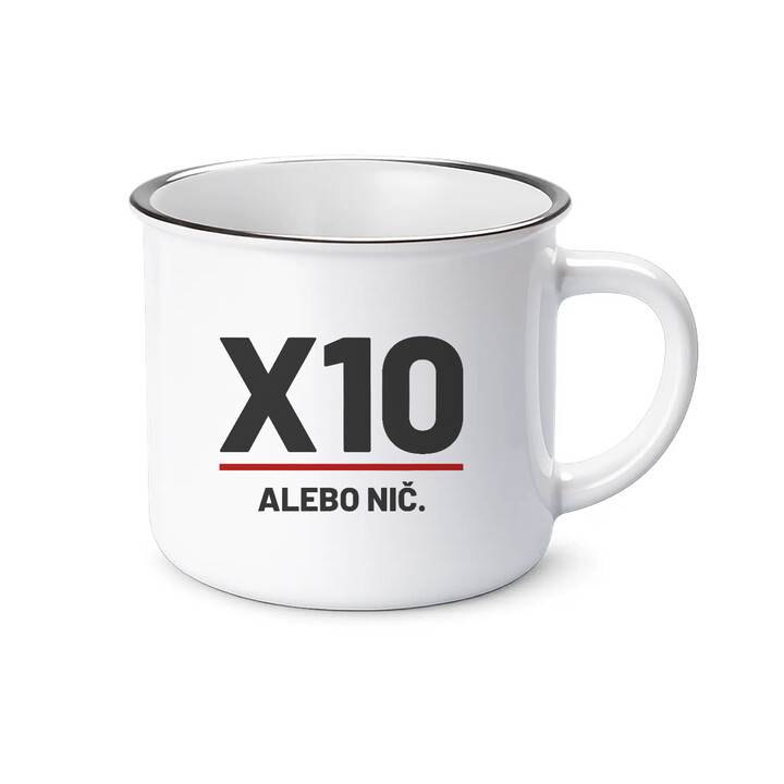 X10 alebo nič - smaltovaný hrnček pre strelca
