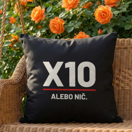 X10 alebo nič - čierny vankúš pre strelca