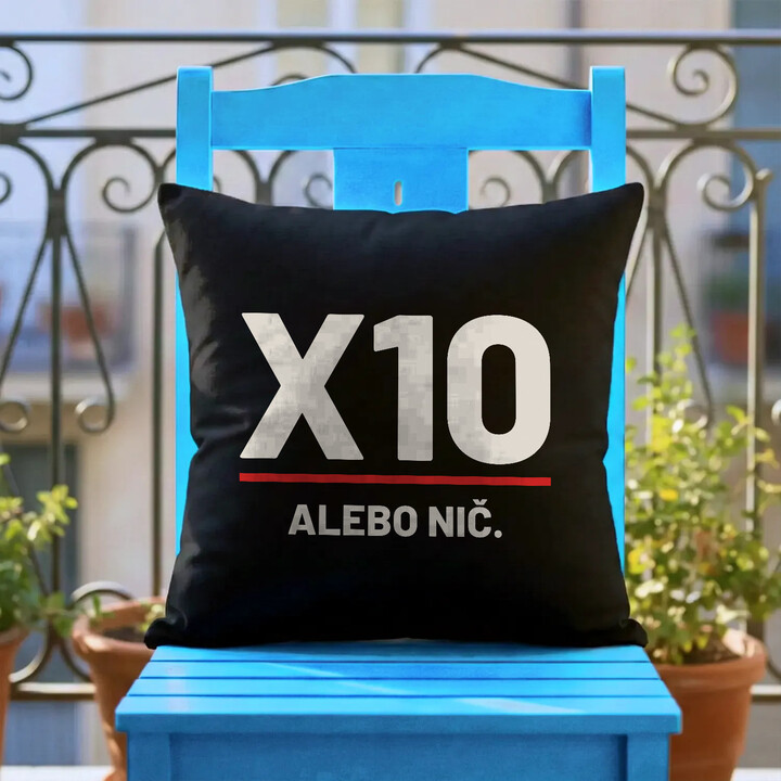 X10 alebo nič - čierny vankúš pre strelca