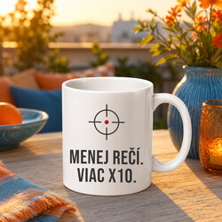 Menej rečí, viac X10 - keramický hrnček pre strelca