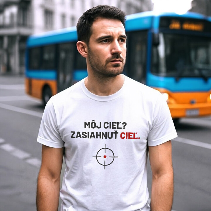 Môj cieľ? Zasiahnuť cieľ - pánske tričko pre strelca