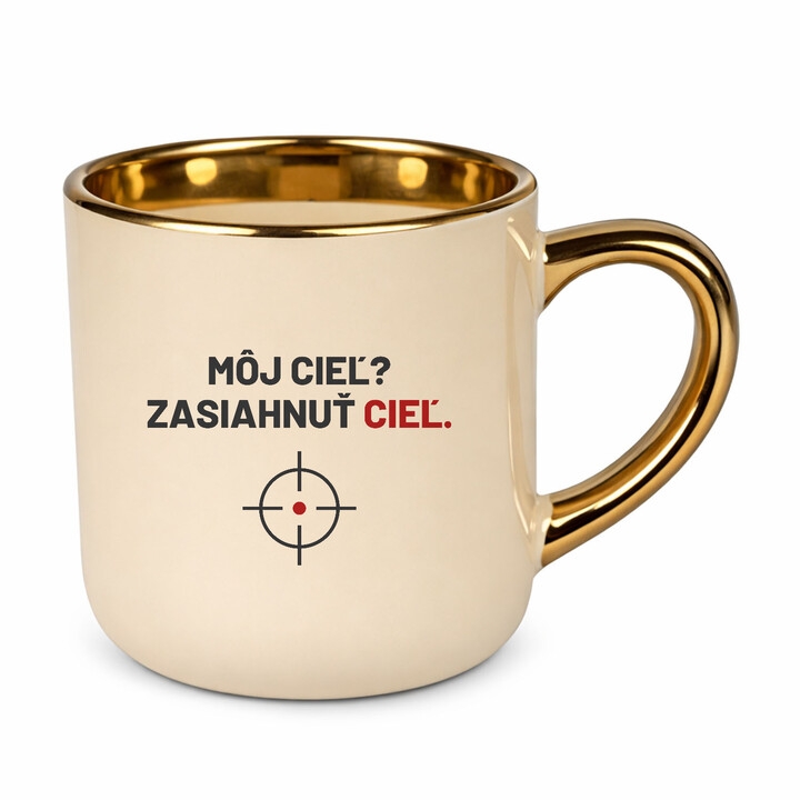 Môj cieľ? Zasiahnuť cieľ - elegantný hrnček pre strelca