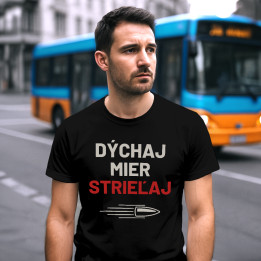 Dýchaj, mier, strieľaj - pánske tričko pre strelca