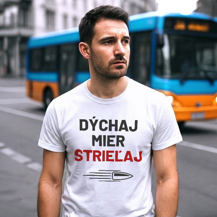 Dýchaj, mier, strieľaj - pánske tričko pre strelca