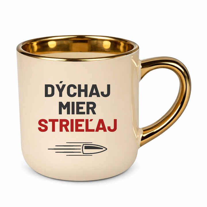 Dýchaj, mier, strieľaj - elegantný hrnček pre strelca