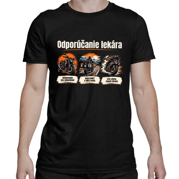 Odporúčanie lekára pre motorkárov - pánske tričko s potlačou