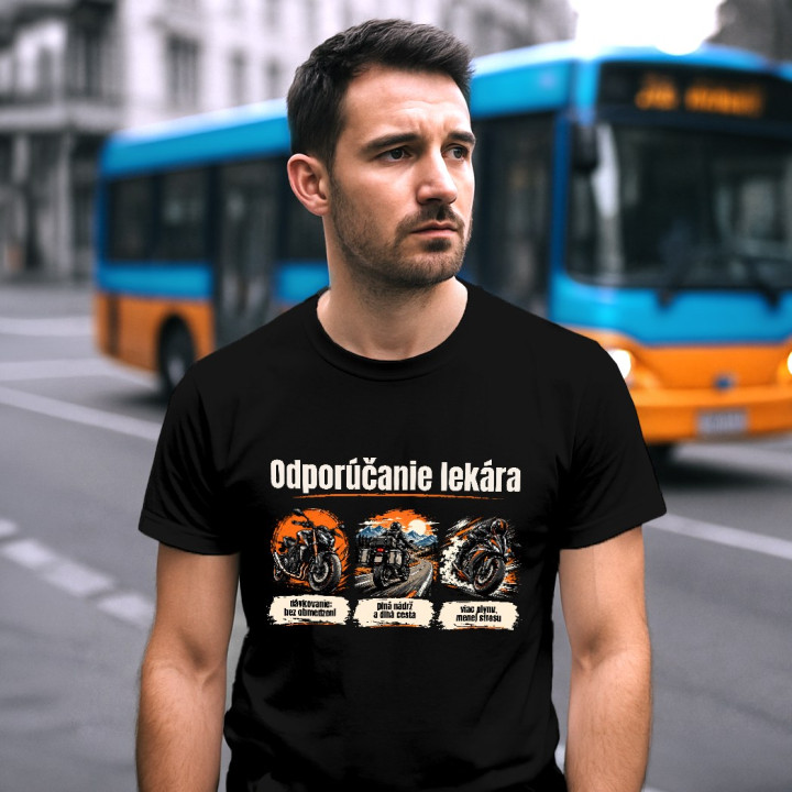 Odporúčanie lekára pre motorkárov - pánske tričko s potlačou