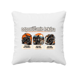 Odporúčanie lekára pre motorkárov - vankúš s potlačou