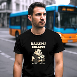 Najlepší chlapci - pandy s menami - pánske tričko s potlačou - personalizovaný produkt