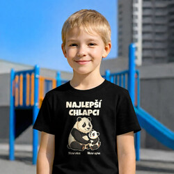 Najlepší chlapci - pandy s menami - detské tričko s potlačou - personalizovaný produkt