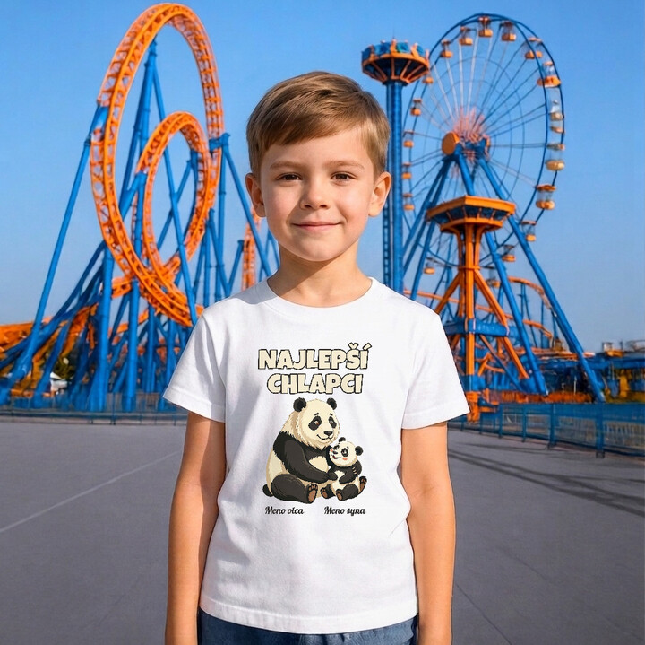Najlepší chlapci - pandy s menami - detské tričko s potlačou - personalizovaný produkt