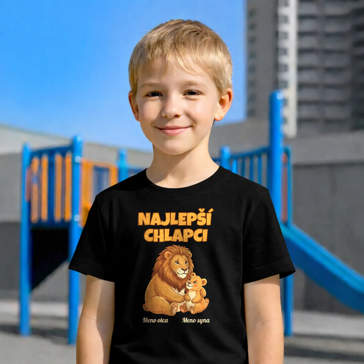 Set pre otca a syna - Najlepší chlapci - levy s menami - tričká s potlačou - personalizovaný produkt