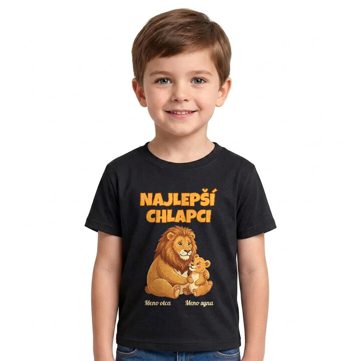 Set pre otca a syna - Najlepší chlapci - levy s menami - tričká s potlačou - personalizovaný produkt