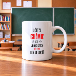 Učiteľ chémie je ako každý učiteľ, len je lepší - keramický hrnček s potlačou