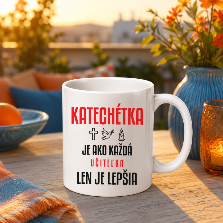 Katechétka je ako každá učiteľka, len je lepšia - keramický hrnček s potlačou