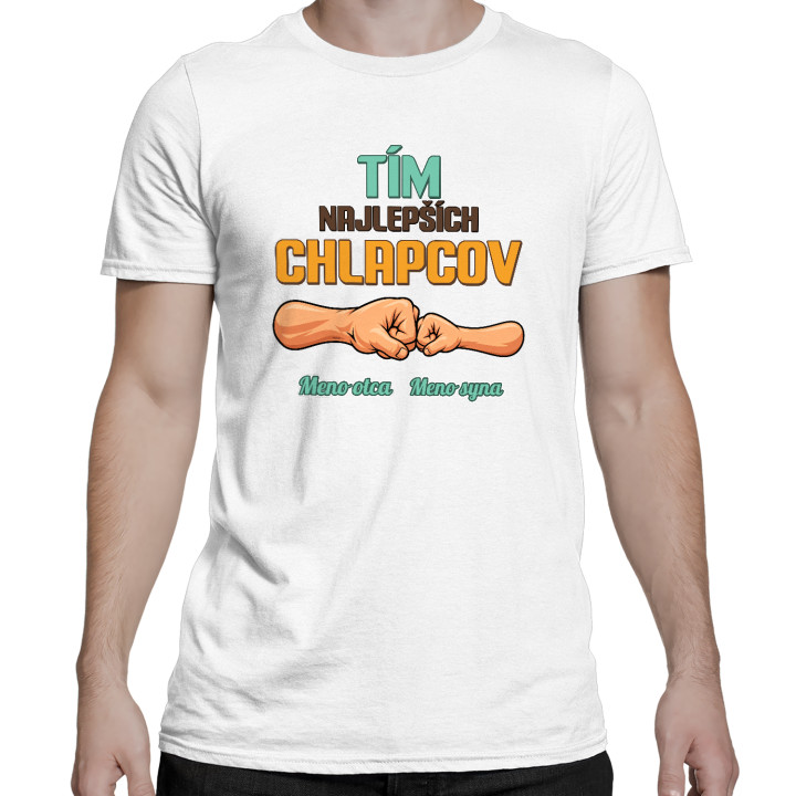 Tím najlepších chlapcov - otec a syn s menami - pánske tričko s potlačou - personalizovaný produkt