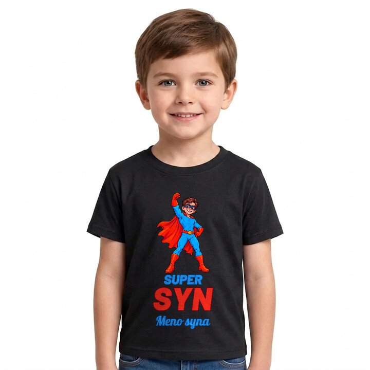Super syn s menom - superhrdina - detské tričko s potlačou - personalizovaný produkt