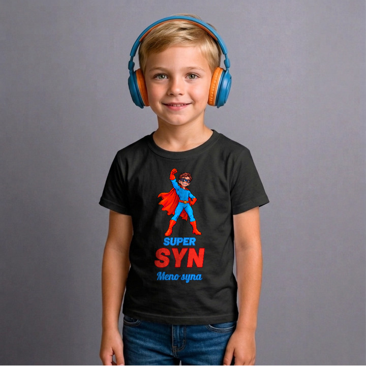 Super syn s menom - superhrdina - detské tričko s potlačou - personalizovaný produkt