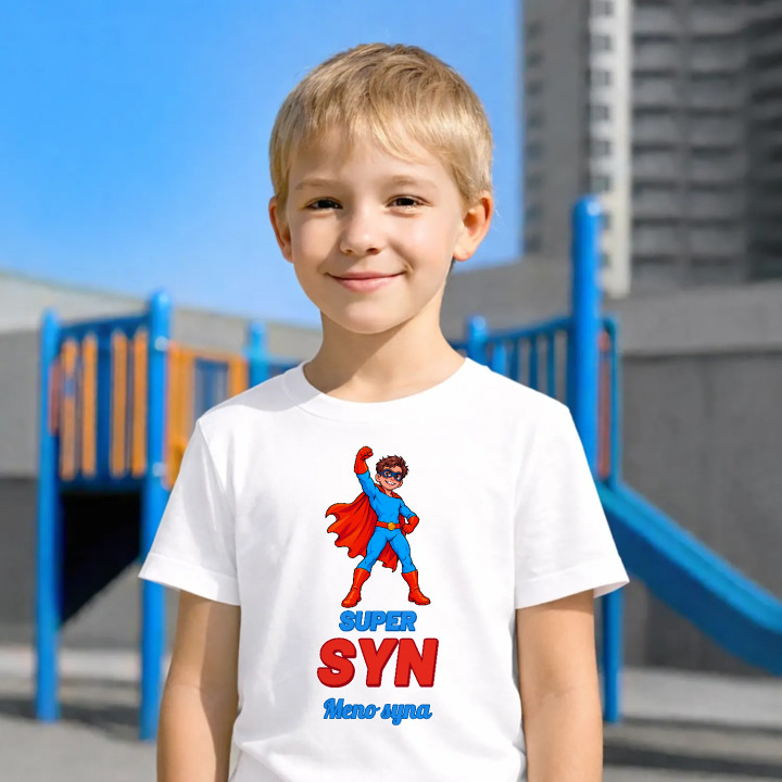 Super syn s menom - superhrdina - detské tričko s potlačou - personalizovaný produkt