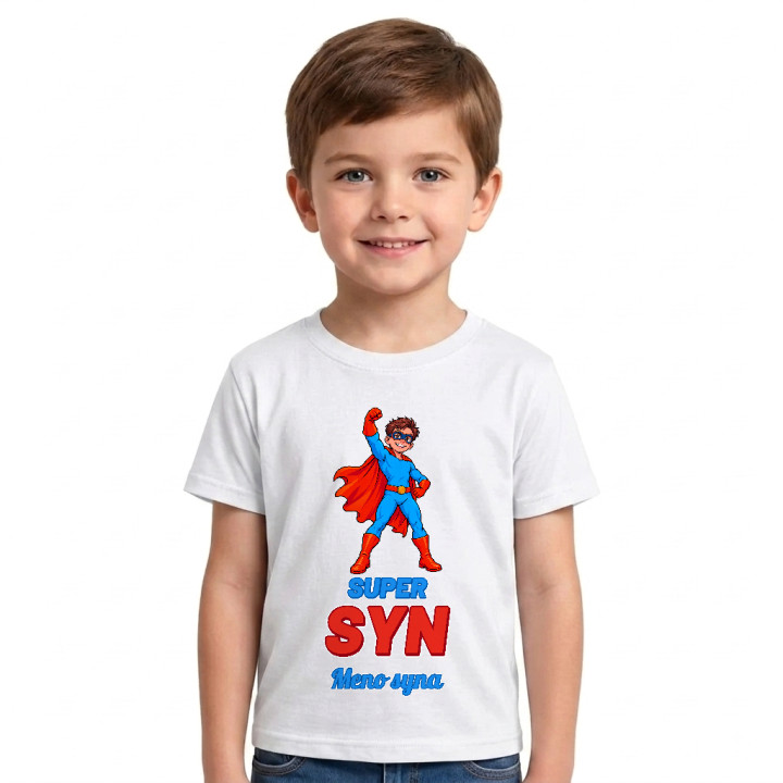Super syn s menom - superhrdina - detské tričko s potlačou - personalizovaný produkt