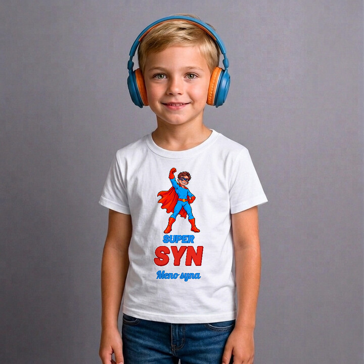 Super syn s menom - superhrdina - detské tričko s potlačou - personalizovaný produkt