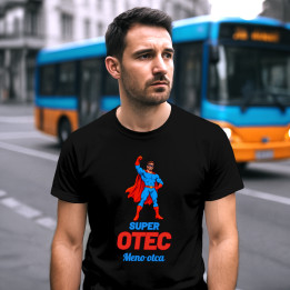 Super otec s menom - superhrdina - pánske tričko s potlačou - personalizovaný produkt