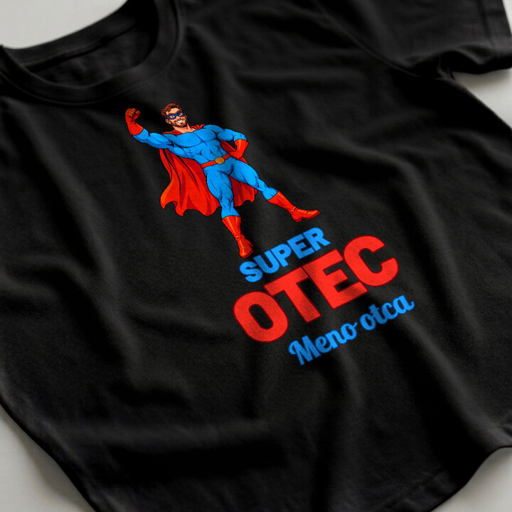 Super otec s menom - superhrdina - pánske tričko s potlačou - personalizovaný produkt
