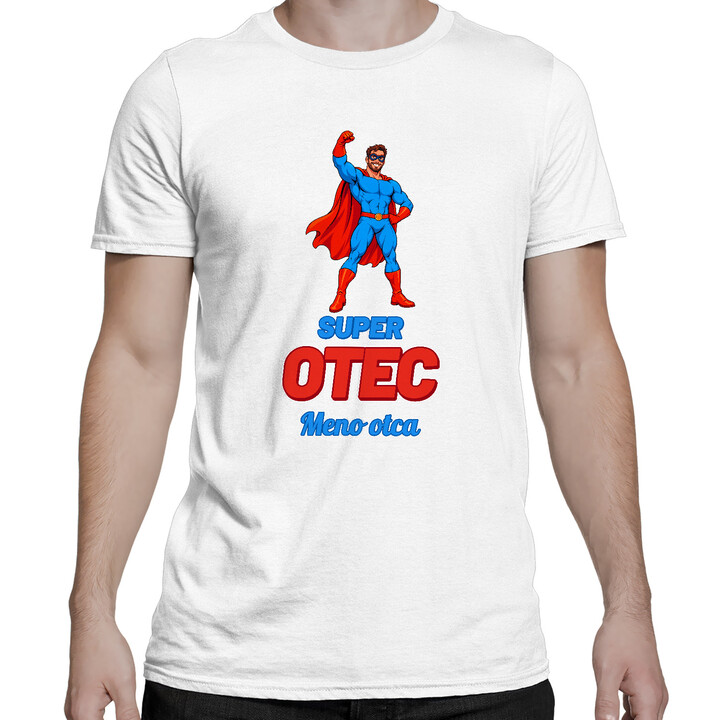 Super otec s menom - superhrdina - pánske tričko s potlačou - personalizovaný produkt