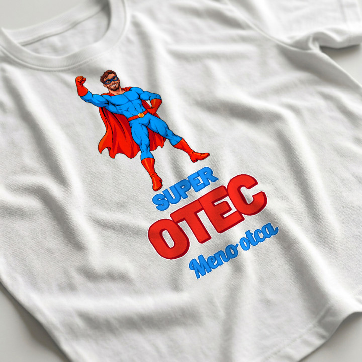 Super otec s menom - superhrdina - pánske tričko s potlačou - personalizovaný produkt
