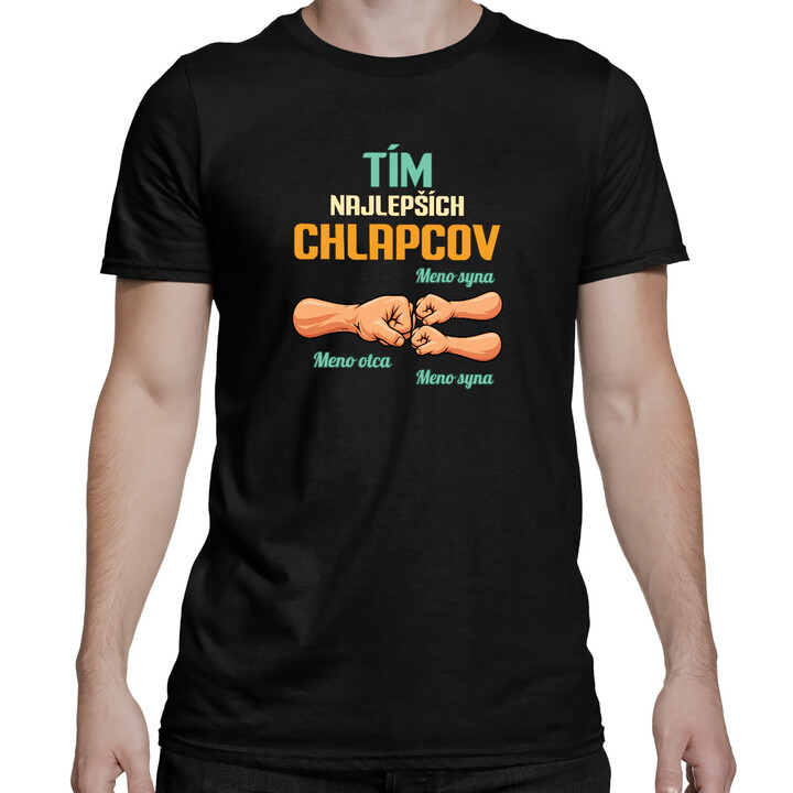 Tím najlepších chlapcov - otec a dvaja synovia s menami - pánske tričko s potlačou - personalizovaný produkt